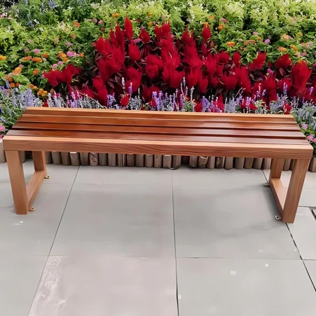 Solar stainless steel outdoor garden bench with wireless charging, Bluetooth, USB ports, smart waterproof chair