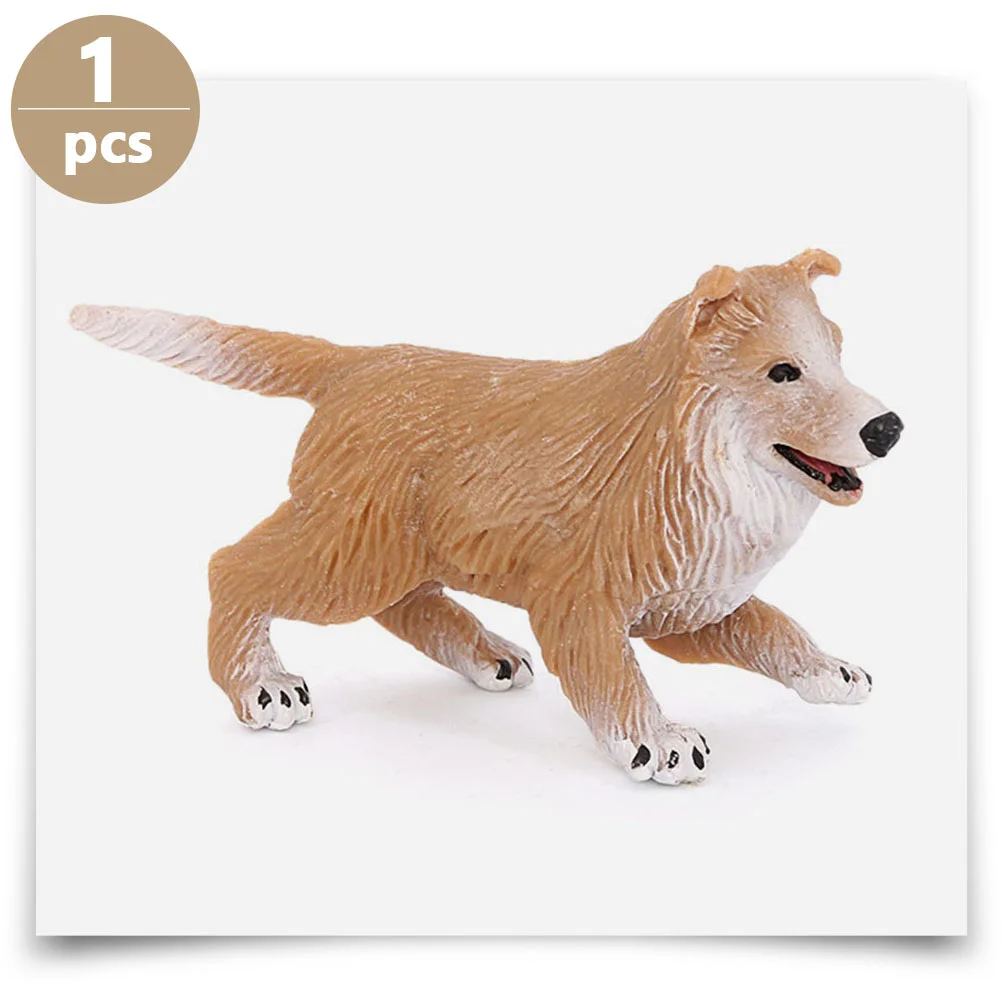 Collie Model Kids Dog Decoration Figurine Lifelike Ornaments for Statue Plastic Toy Adornments Shape Child