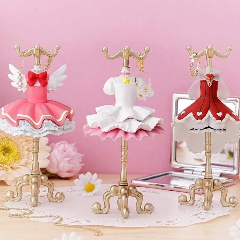 Bandai Card Captor Sakura Gashapon Mini Wieszak na Ubrania Mały Stojak na Biżuterię Ozdoby Kolekcjonerskie Prezenty