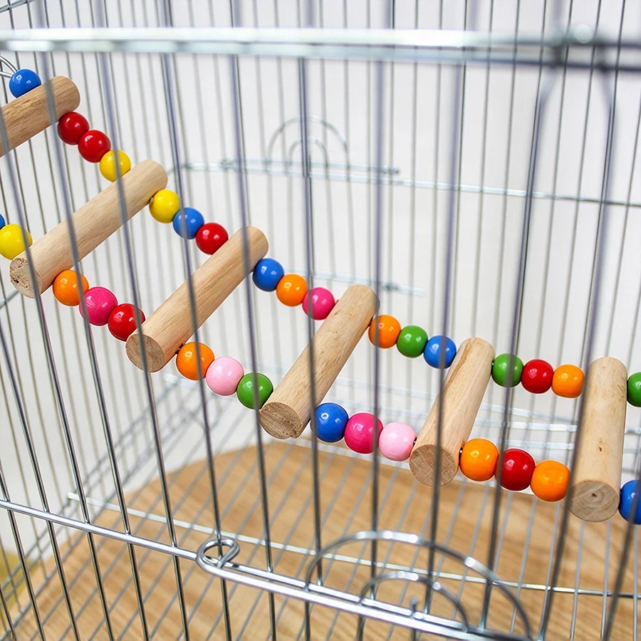 Parrot Wood Kletterleiter Kabelseil Vogelbiss-Gurt Seilzubehör für Wellensittiche, Kanarienvögel, Hamster Käfigspielzeug für den Heimgebrauch – Detail 5
