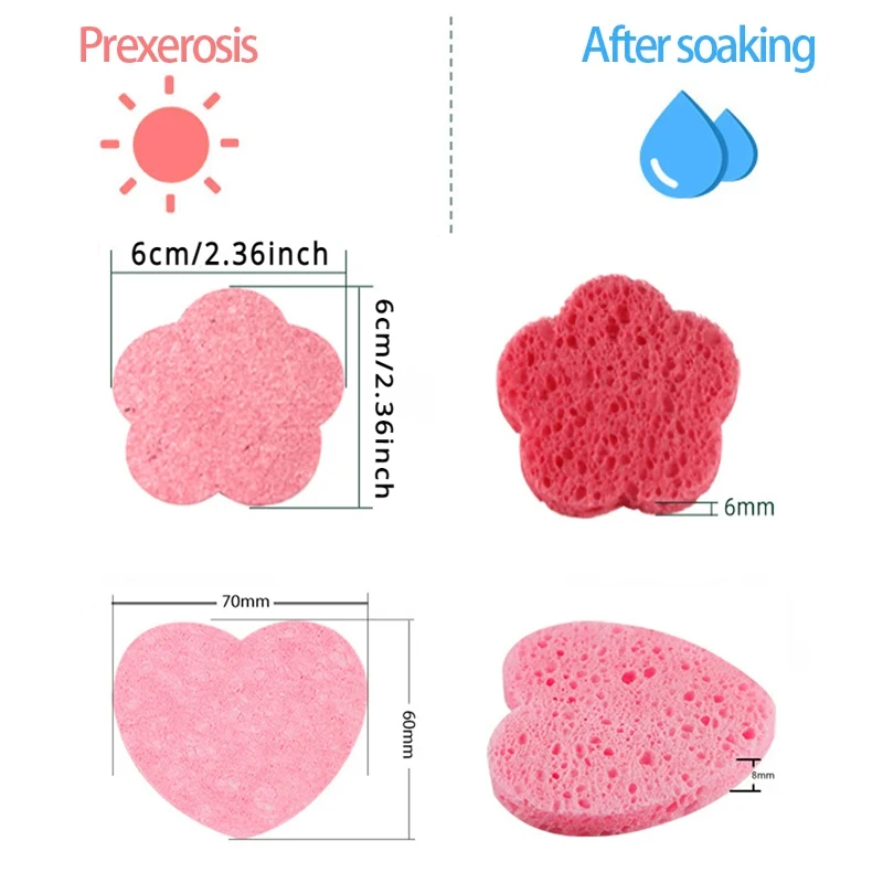 50/20/10/5PCS Facial Cleaning Sponge Pad Reusable Compression Water Absorption Soft Exfoliating Facial Mask SPA Makeup Remover