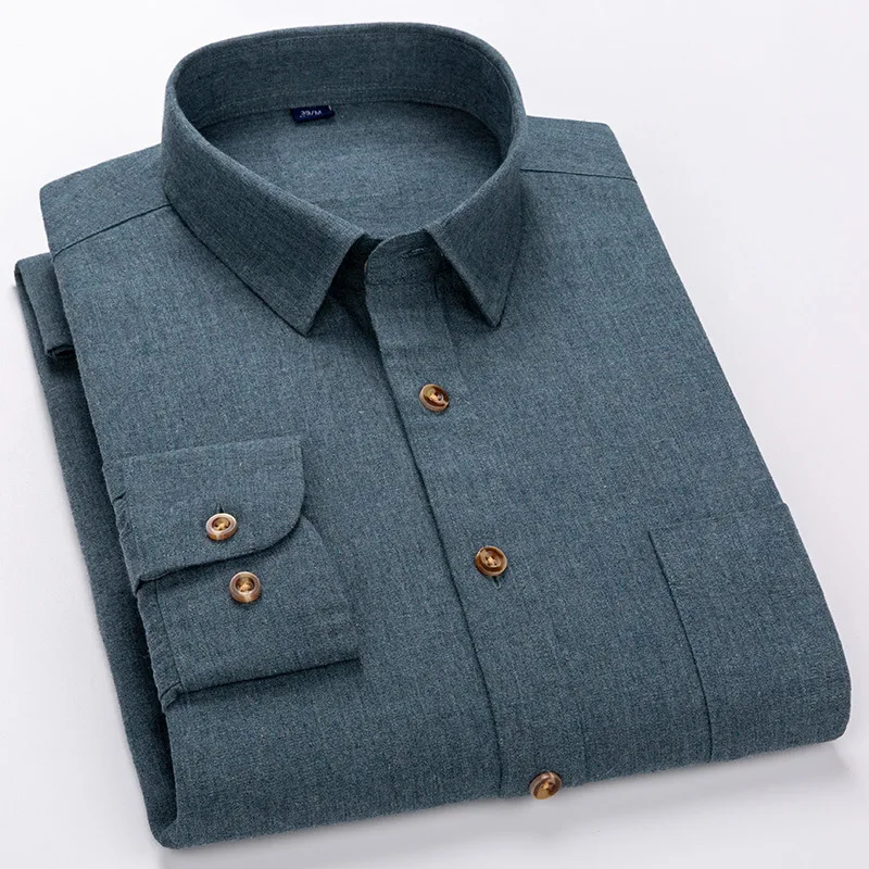

Pure Cotton Men's Plaid Shirt Long Sleeve Regular Fit Men Casual Oversized Shirt Leisure Autumn Male Blouse New Plus Size