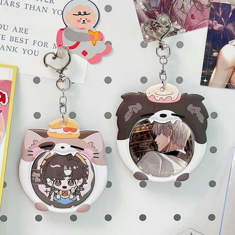 1 Pcs Cartoon Photo Card Packaging Supplies Badge Card Display Stand Bar Card Badge Pin Protector Cute Zipper Bag Pendant image 6