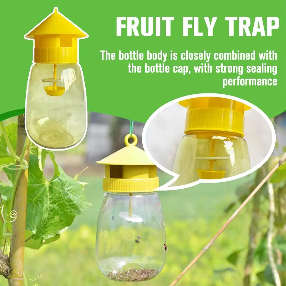 5x Fruit Fly Trap Killer Yellow Plastic Drosophila Trap Anti Fly Fruit Fly Killer Catcher Orchard Insect Trap Pest Control Tool