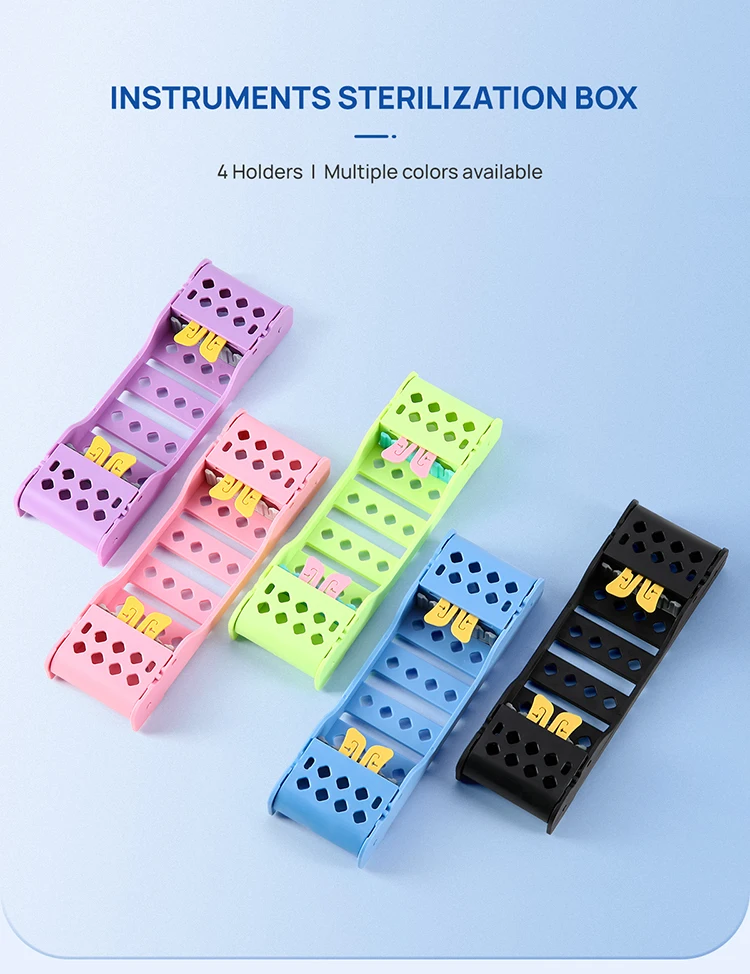 AZDENT Dental 4-Fächer Sterilisationsbox-Halter Autoklavierbarer Desinfektions-Aufbewahrungsständer Box-Organizer für Zahnärztliche Instrumente – Detail 1
