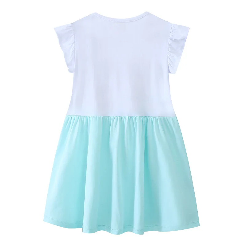 New Little Girls Dress Summer 2-7Y Cotton Unicorn Dresses Embroidered Outside Princess Dress Kids Clothings