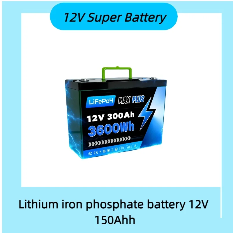 

12V 300Ah lithium iron phosphate, 3600Wh ultra large capacity, safe and durable, suitable for RV/photovoltaic/outdoor emergency