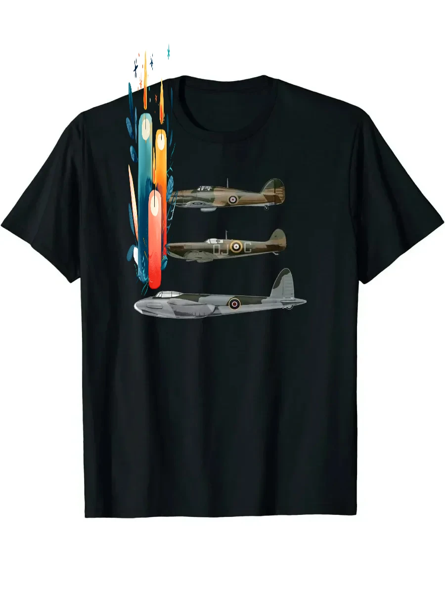 RAF  Fighter Planes Spitfire Hurricane Mosquito Men T-Shirt Short Sleeve Casual Cotton O-Neck Summer Tees