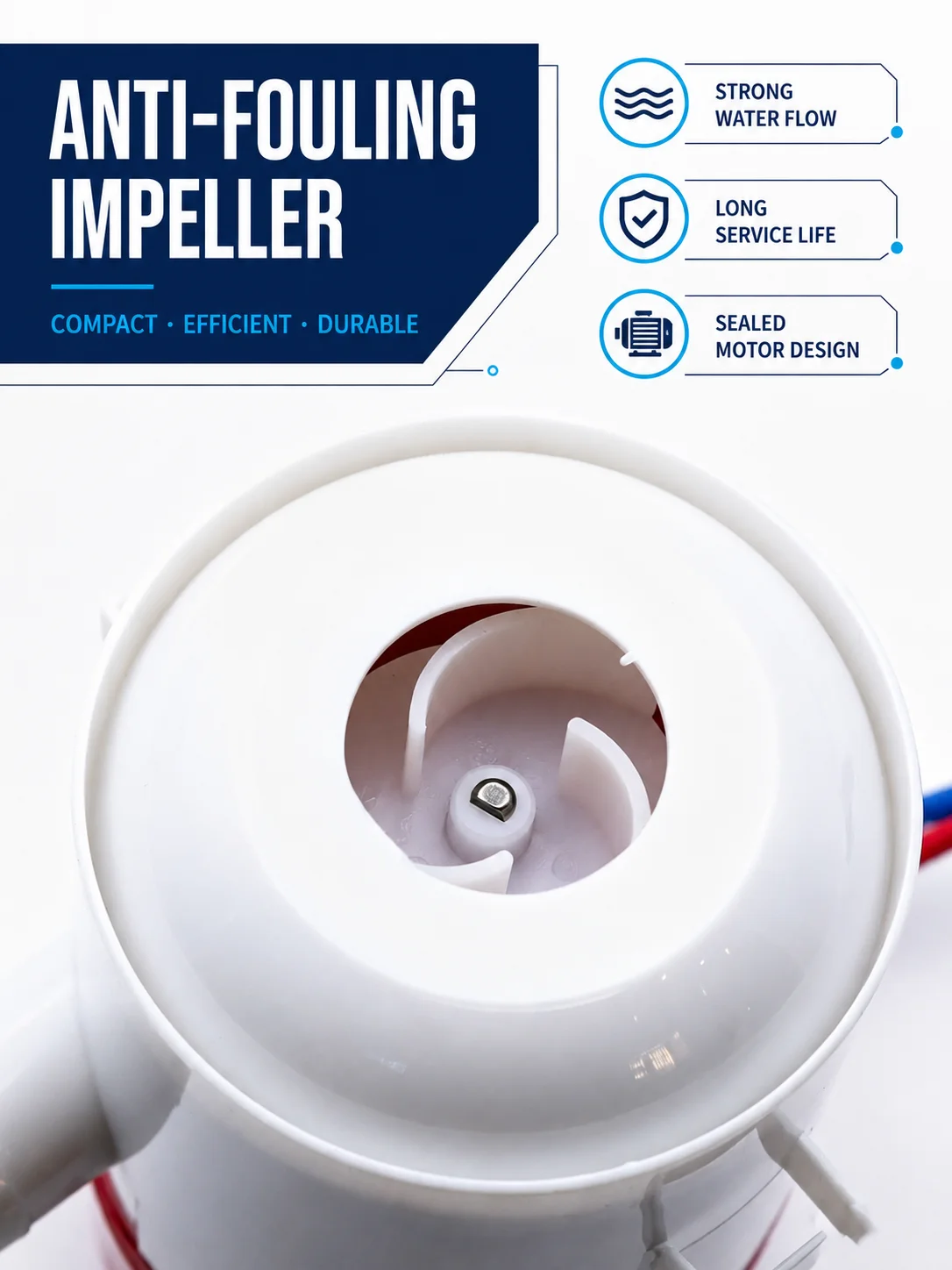 Bilgepumpe 12V 24V DC 350/500/750/1100GPH Nicht-Automatische Marine-Tauchpumpe für Boote, Yachten, Hausboote zur Wasserentwässerung – Detail 3
