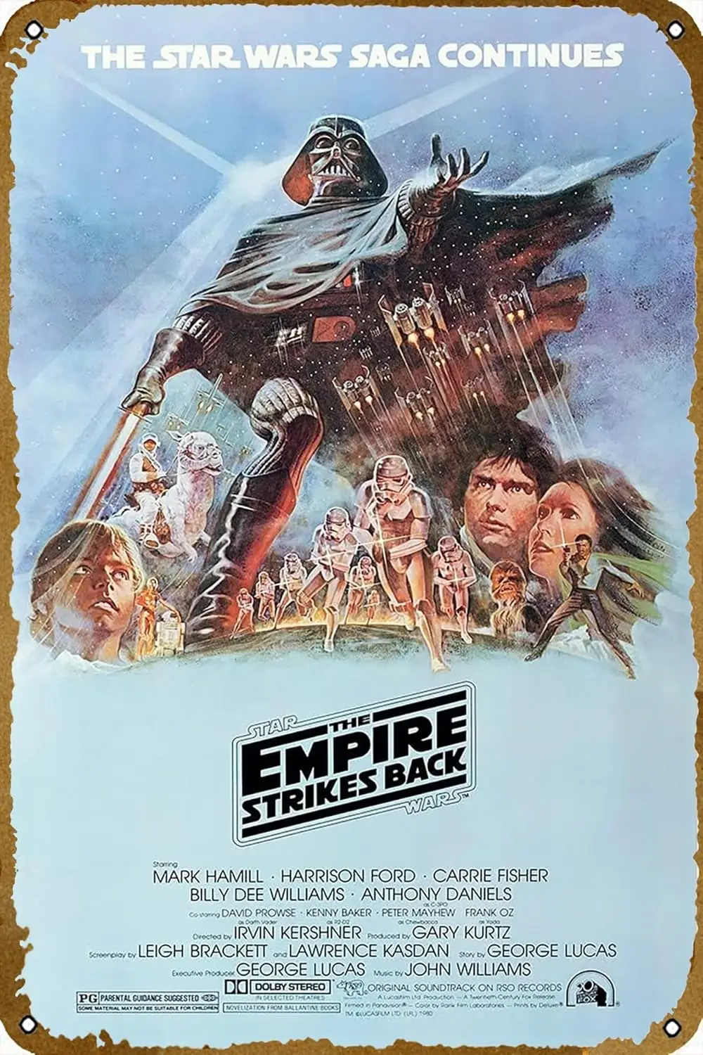 The Empire Strikes Back Movie Poster Retro Metal Tin Sign Home bedroom garage Bar Cafe Club Cave Vintage Art Wall plaque Decor G