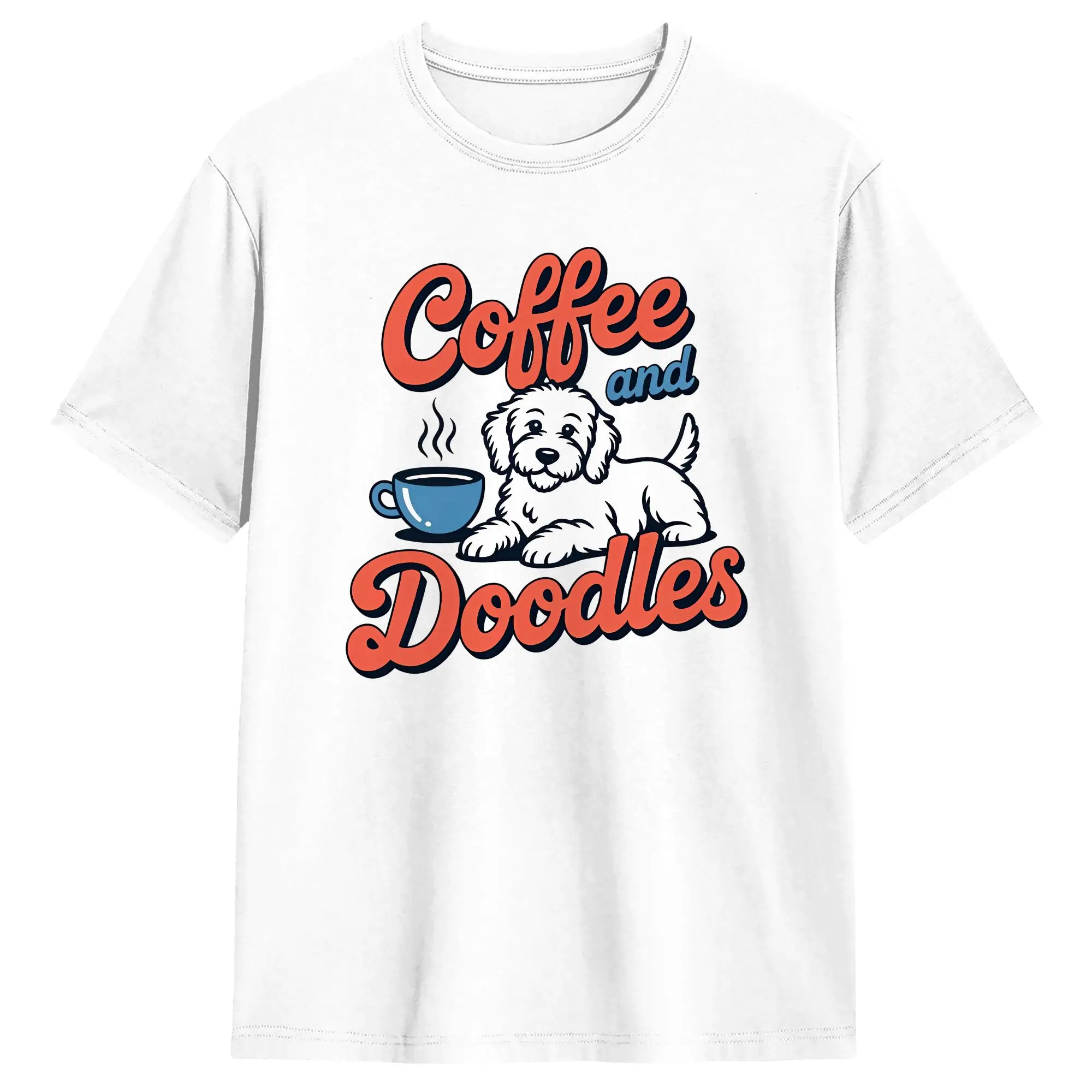 Coffee and Doodles Funny Doodle Coffee Club Pet Lover Design Men's T Shirt Casual Tee Shirt Short Sleeve O Neck T-Shirt