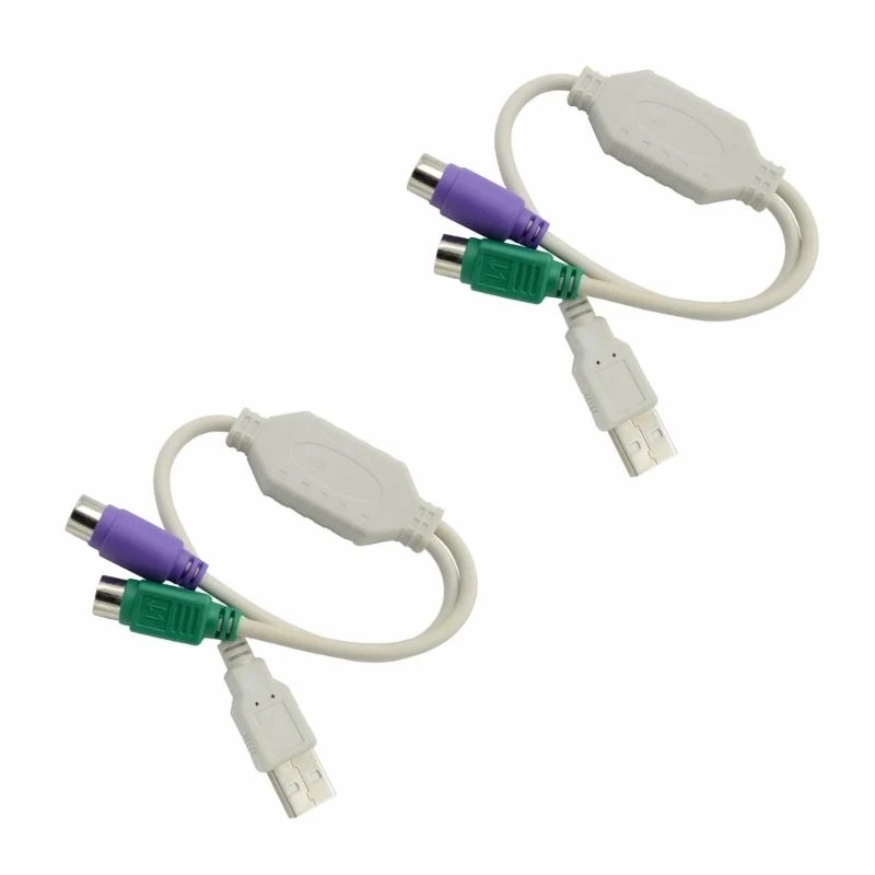 USB to 2X PS2s Adapter Converters for Keyboards and Mouse PS2s to USB Cable for PS2s 83CF