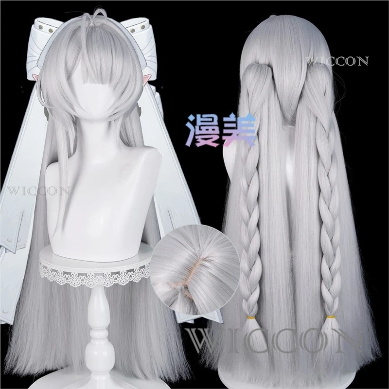 

Fullset of Cosplay Costumes Game ZZZ Velina Long 70cm Mixed Silver Ponytail Cosplay Anime Heat Resistant Synthetic Hair Hallowe