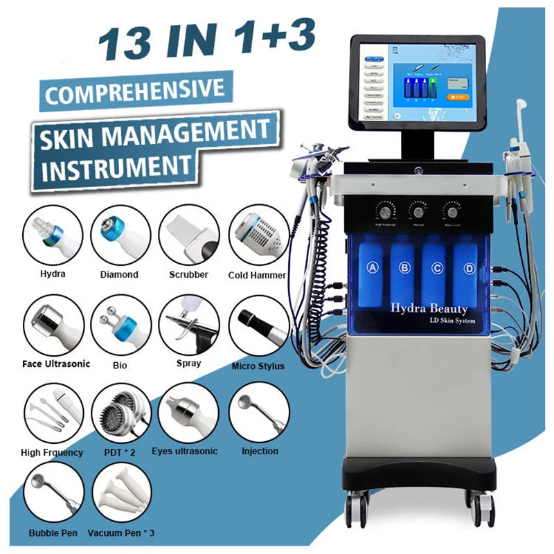 Multifunction 14 In 1 Water Facial Oxygen Skin Whitening Clean Profession Machine Hydradermabra Acne Treatment Beauty Equipment