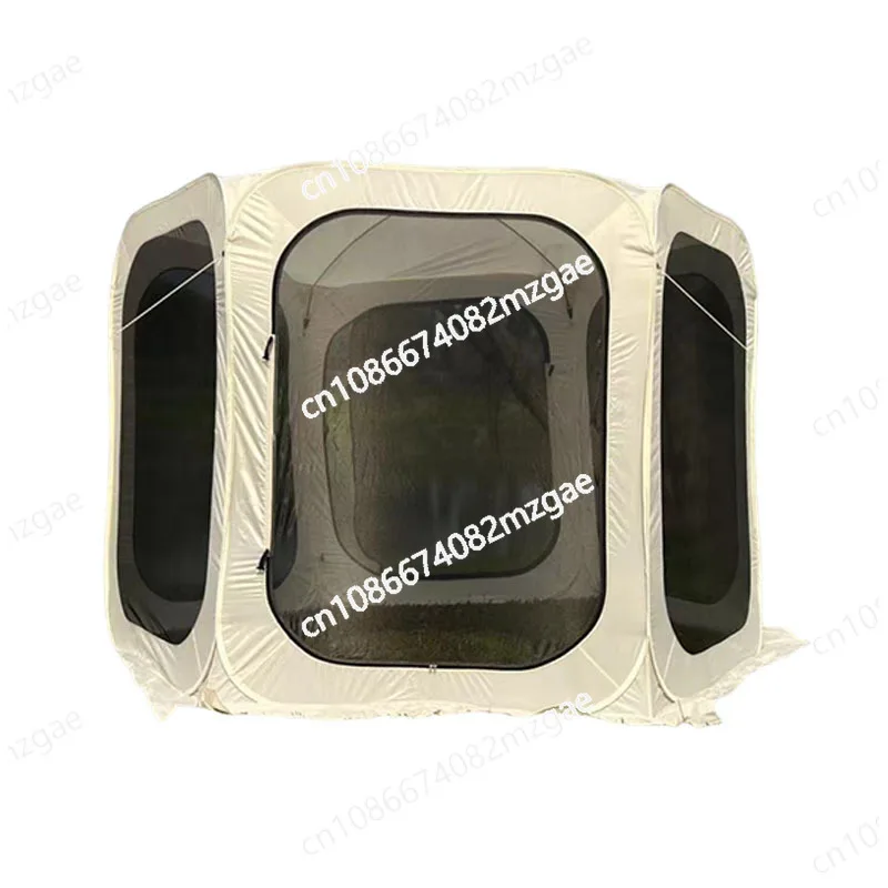 Leisure tent, outdoor multi person travel, picnic, barbecue, camping tent, portable panoramic quick opening tent, six sided mesh