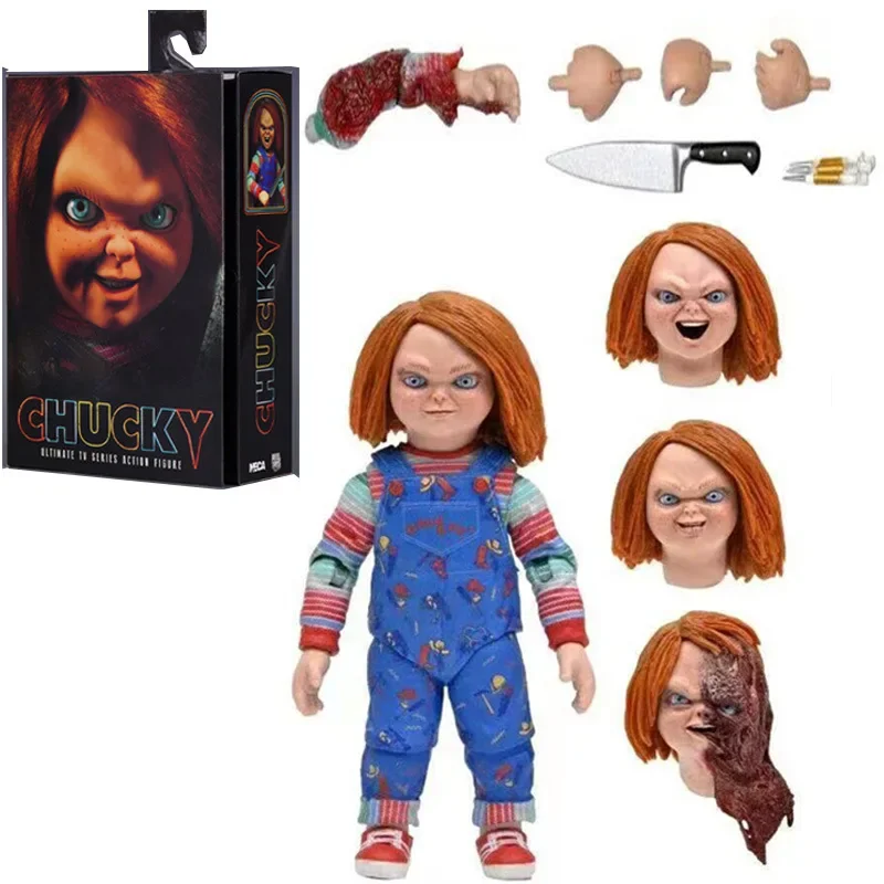 In Stock NECA New Version CHUCKY Horror Doll PVC Figure Collectible Halloween Model Toy 10cm