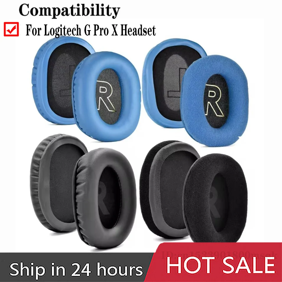 وسادة أذن بديلة لسماعات لوجيتك جي برو إكس ، غطاء أذن جلدي ، غطاء أذن ، كؤوس أذن ، وسادات أذن إسفنجية