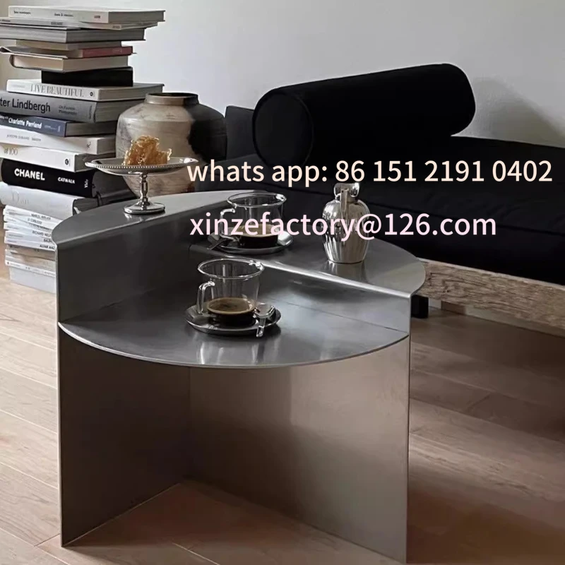 

Customizable metalowy stolik boczny do sofy Okrągły stolik kawowy ze stali nierdzewnej Designerski stolik akcent