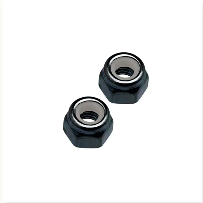 Hardware padrão para caminhões Longboard, porcas Kingpin para skate, porcas de bloqueio, prata preta, 3/8, 2 pcs