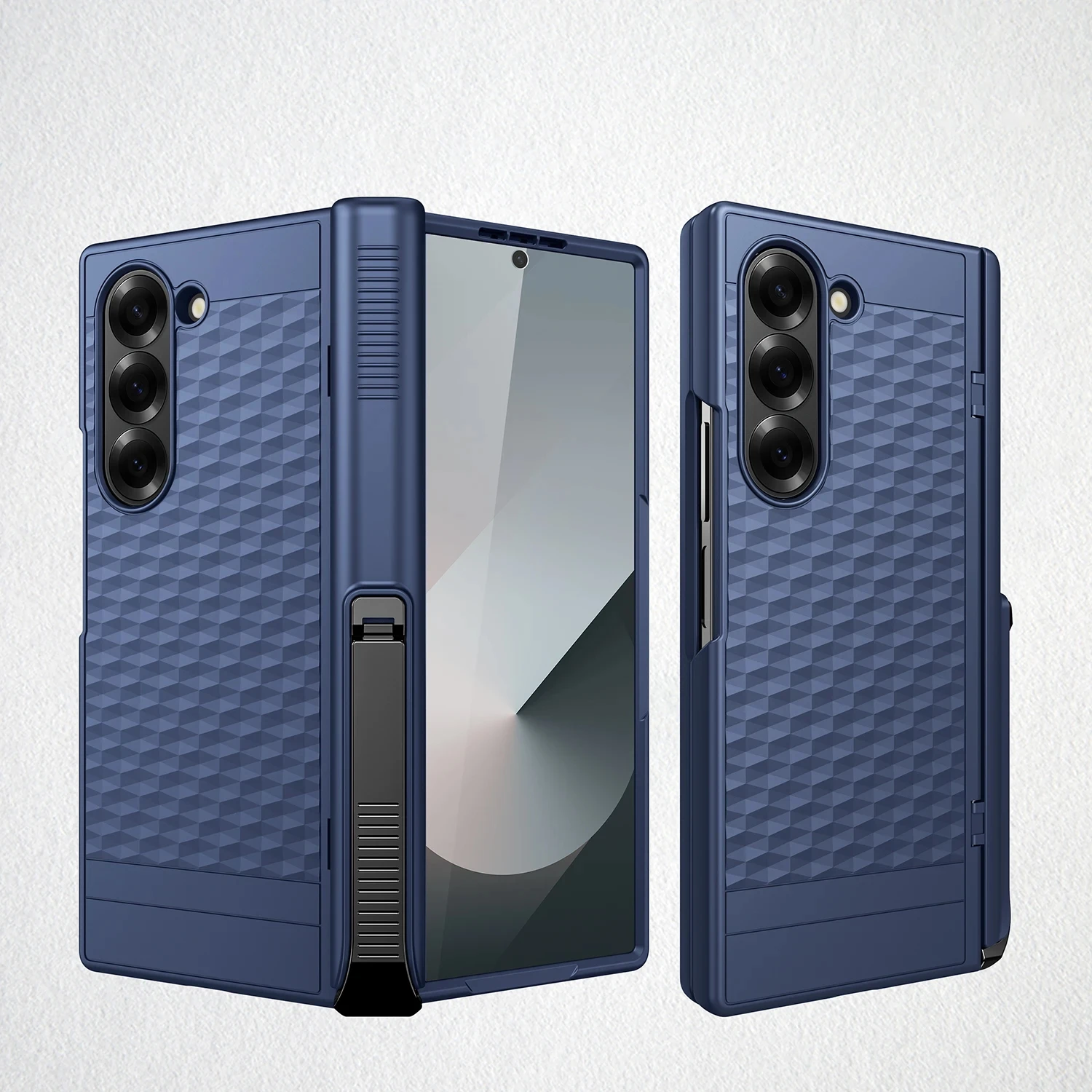 

Matte Spring Hinge Invisible Side Bracket Case For Samsung Galaxy Z Fold 6 5G Case With Tempered Film Shockproof Protective Case