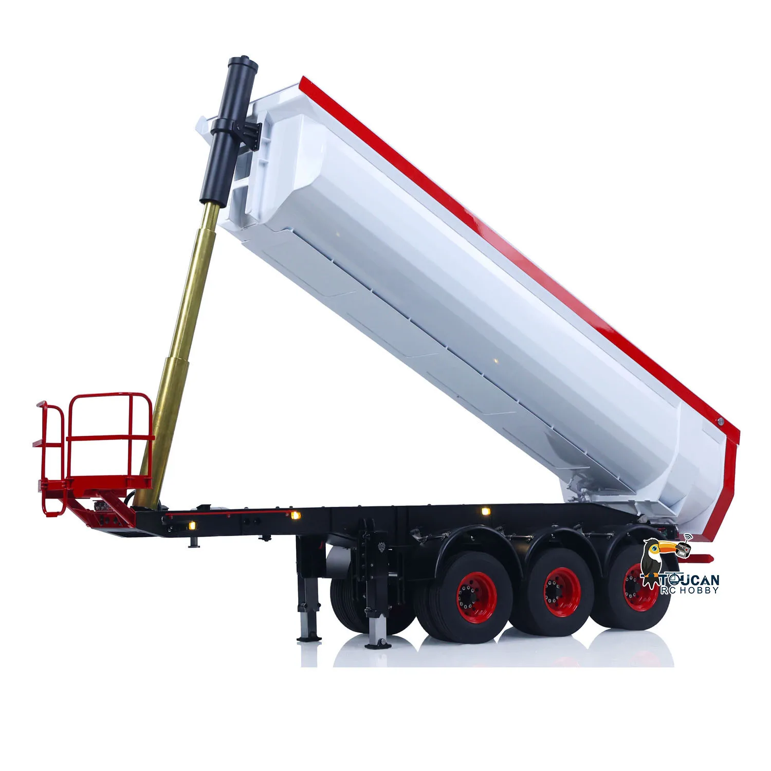 

LESU 3Axles 1:14 Hydraulic Dump Trailers Metal Semi-Trailer U-Shaped Bucket for TAMIYA DIY Remote Control Tractor Truck Model