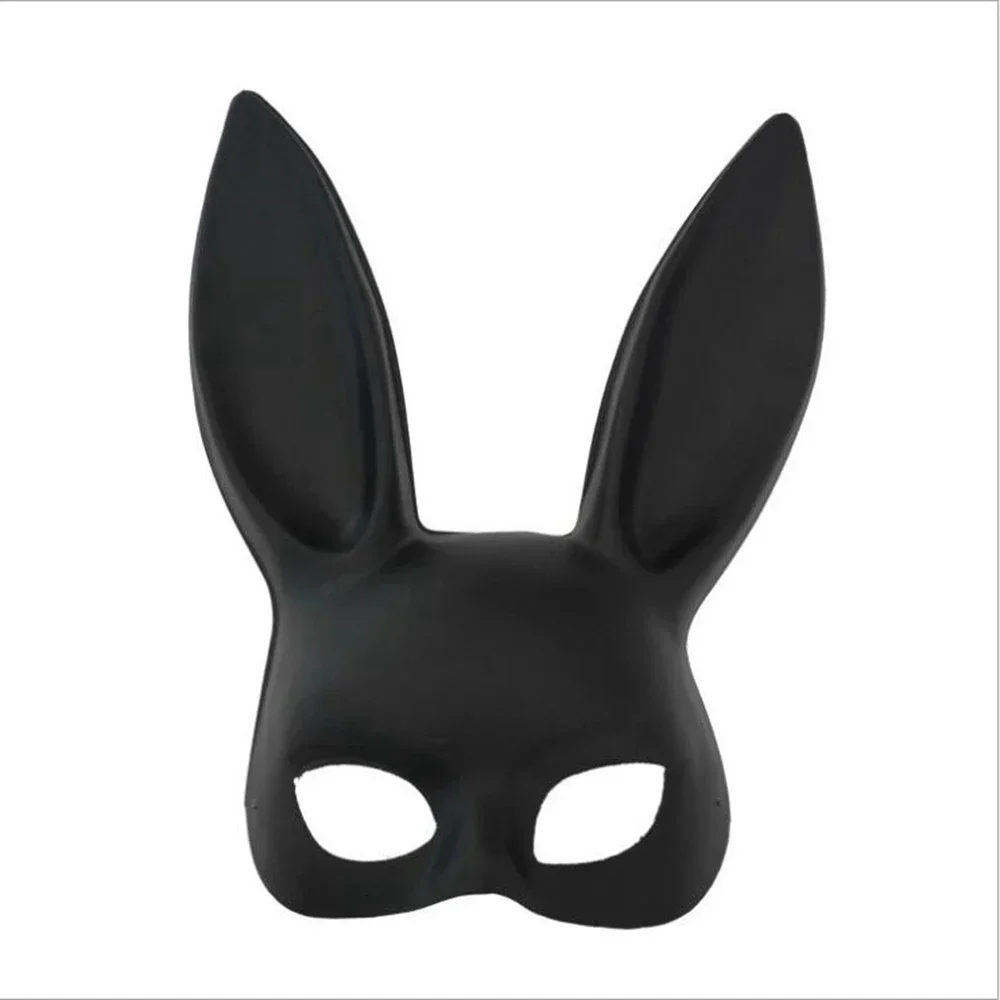 Kobiety dziewczyna seksowna maska ​​z uszami królika śliczny króliczek długie uszy maska ​​Bondage Halloween bal przebierańców maska ​​Cosplay 06 #