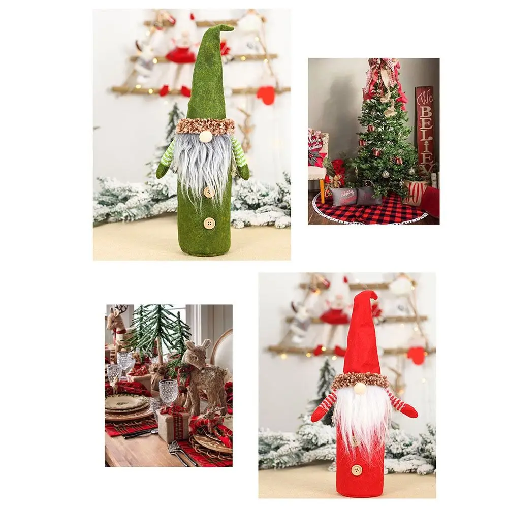 Faceless Elderly Faceless Doll Wine Cap Reusable Non-woven Christmas Wine Bottle Cover Exquisite Santa Wine Bottle Bag