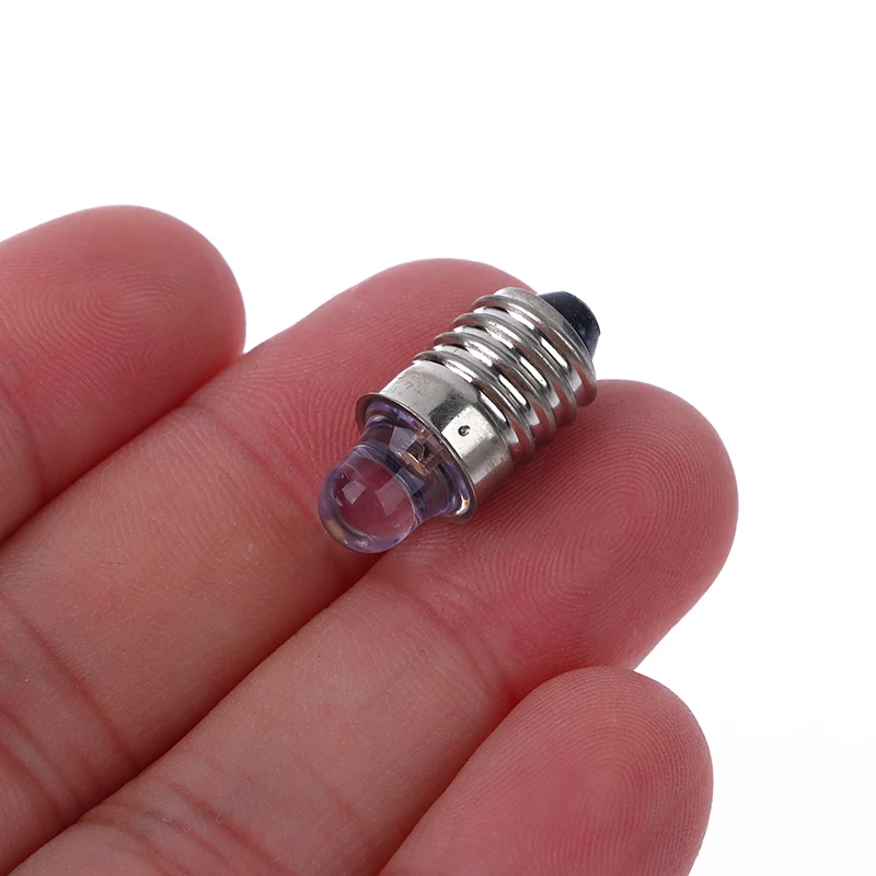 2PCS E10 Led Flashlight Bulb DC3V Instrument Bulb Indicator Lamp Replacement Torch Bulb Lamp Warm White/White Flashlight Bulb