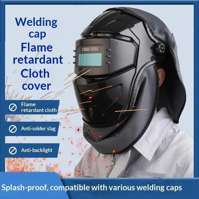 NEW 1 Set Welded Helmet Cover And Helmet Bib Press Fit Seal Welding Neck Protector For Welding Work Safety Protection Supplies