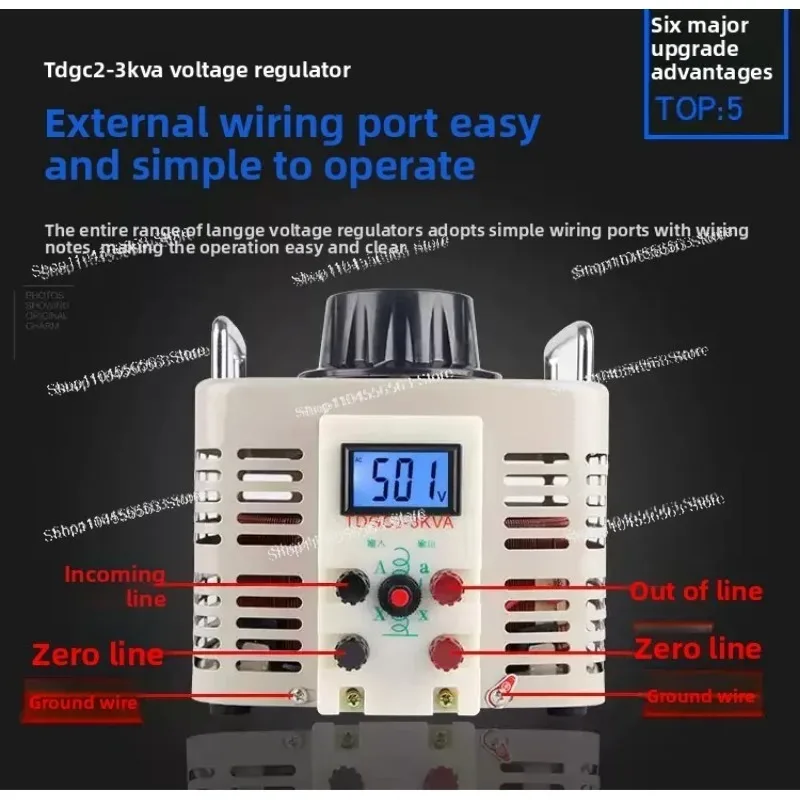 TDGC2-5KVA Digital Display Variac Single Phase Variable AC Voltage Regulator Contact Type Transformer