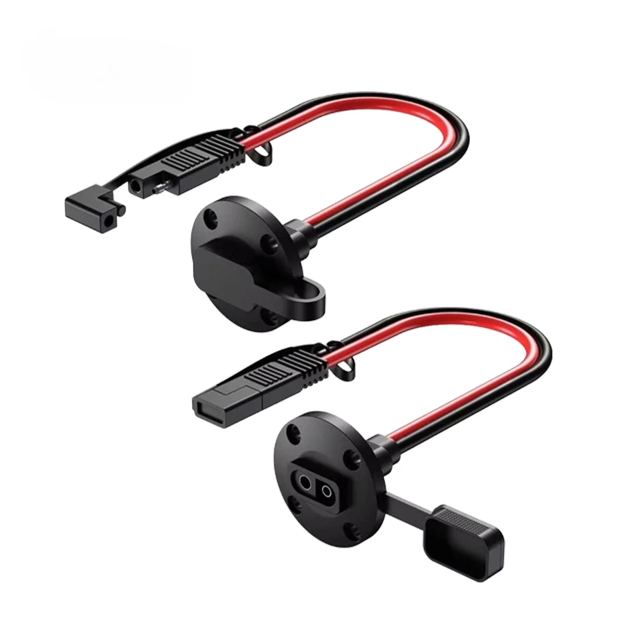 30cm 12AWG SAE Socket Cable Dustproof Cap Power Wire with Screw Port Panel Mount Universal Flush-Mountable Connector