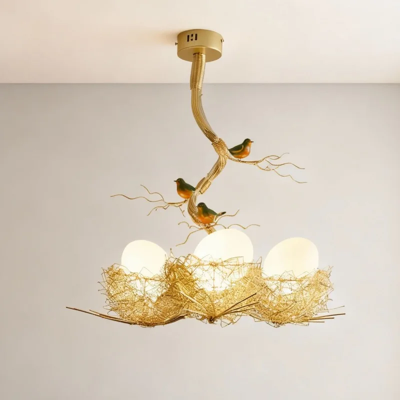 Nordic Rural Style Bird's Nest Ceiling Lights Personalized Bar Art Creative Restaurant Lighting Corridor Hallway Pendant Lamps