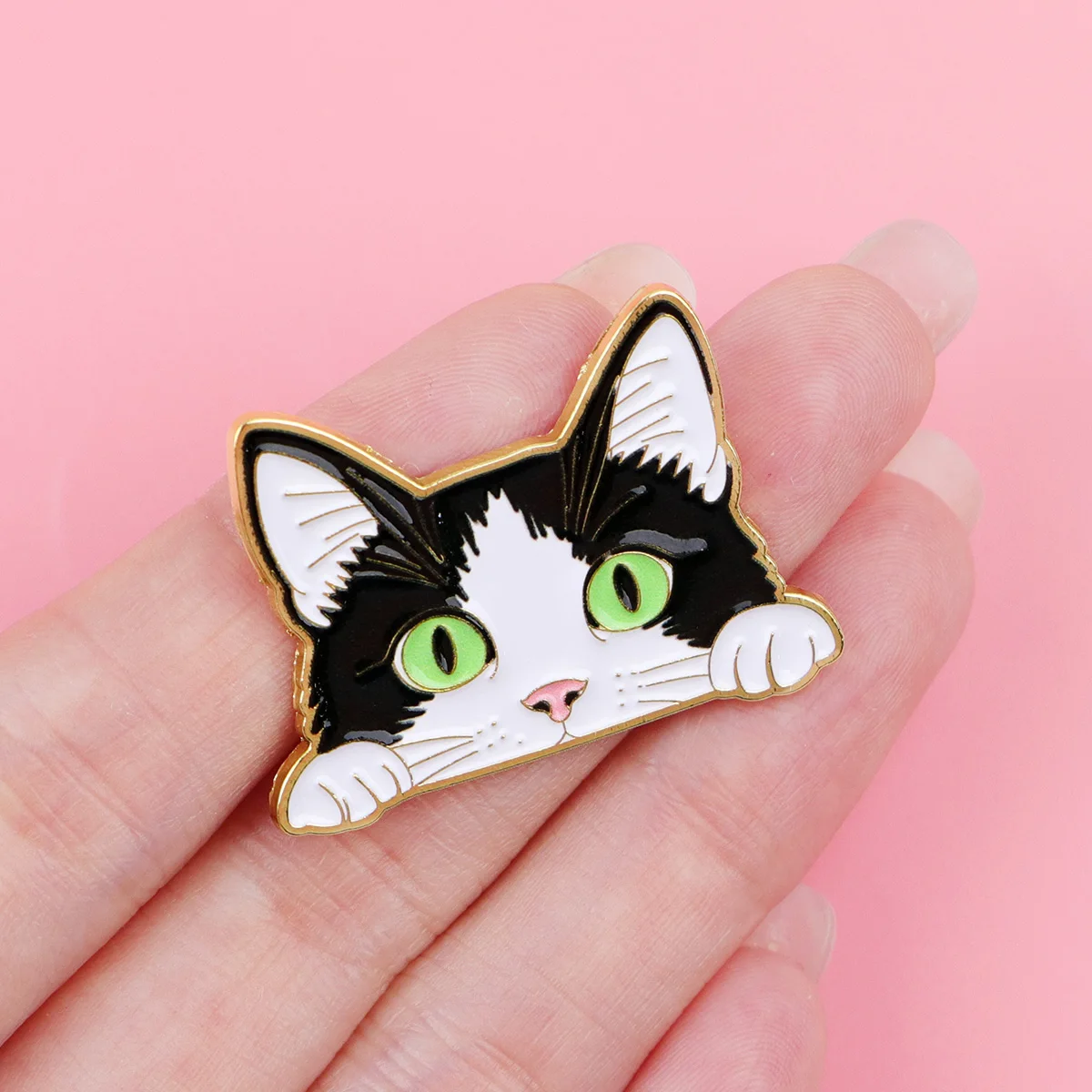 Black Cat Enamel Pin Cute Animal Brooch Lapel Pins Badge on Backpack Clothing Accessories Fashion Jewelry Friends Gifts view 3