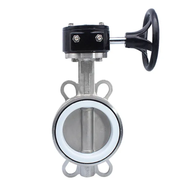 Turbine Butterfly Valve Stainless Steel 304 Wafer Type Disc Valve DN50 65 80 100 150 200