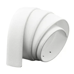 White Cowhide Men's Pin Buckle Belt Luxury Design Business Jeans Accessories Fashion Casual Trend Youth Waistband No Buckle