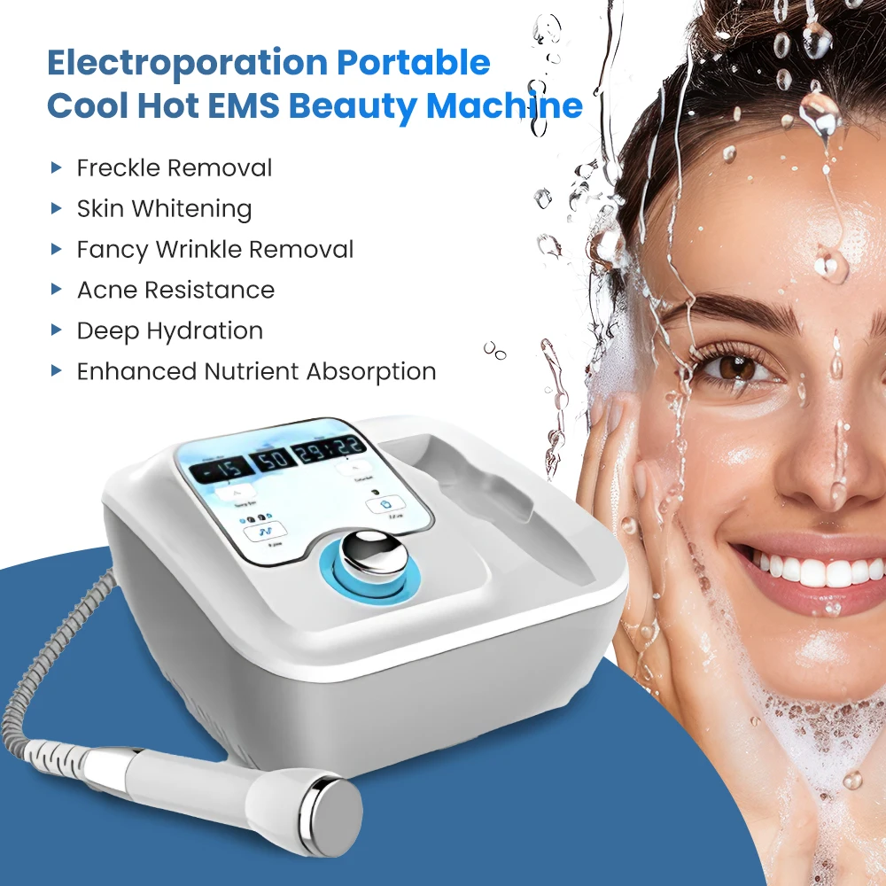 

New 2024 Sliming Dcool Portable Cool Hot EMS For Skin Tightening Anti Puffiness Facial Electroporation Machine Beauty Device