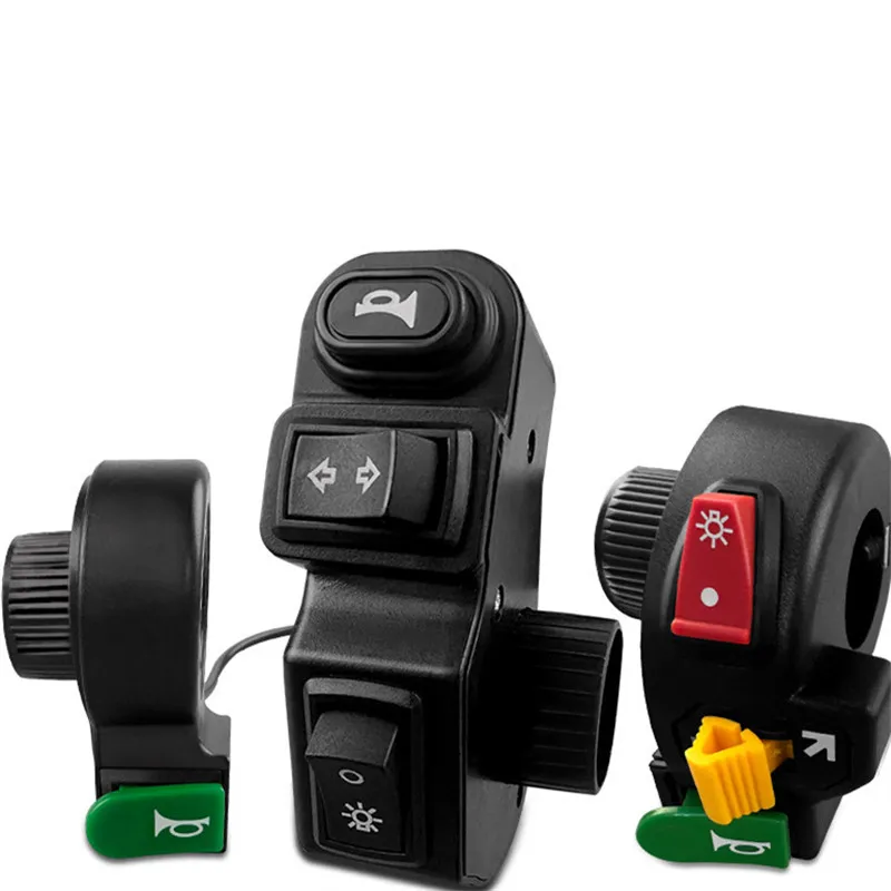 

For Electric Vehicles Moto Scooter DC12V 3-in-1 Motorcycle Handlebar Switch Quad Headlights Turn Signal Horn ON/OFF Button