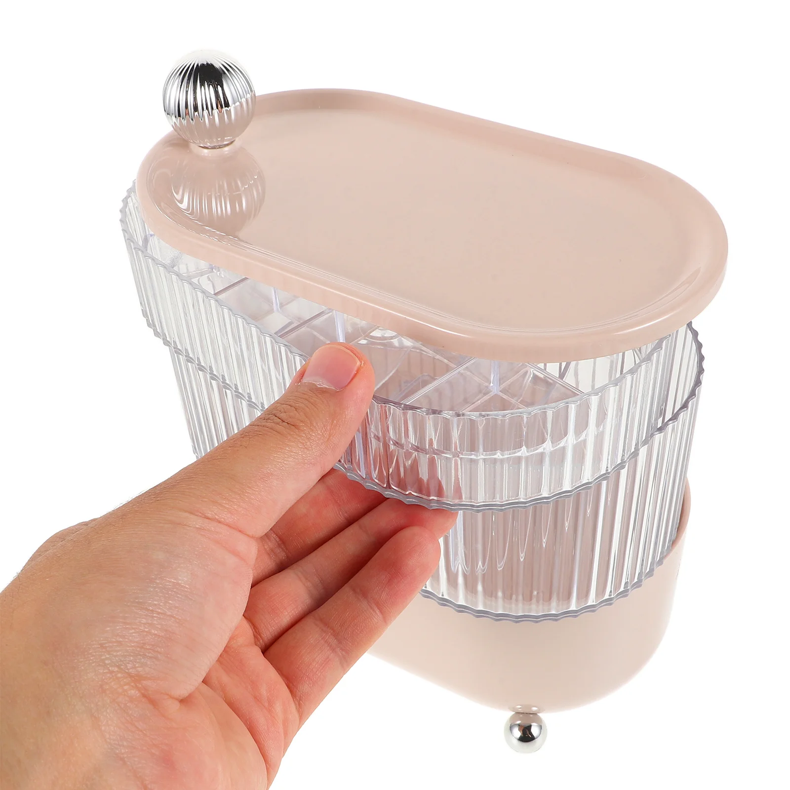 

Plastic Rotating Makeup Organizer 3-Layer Storage Box for Lipsticks Jewelry Data Cables Hair Accessories Rotatable