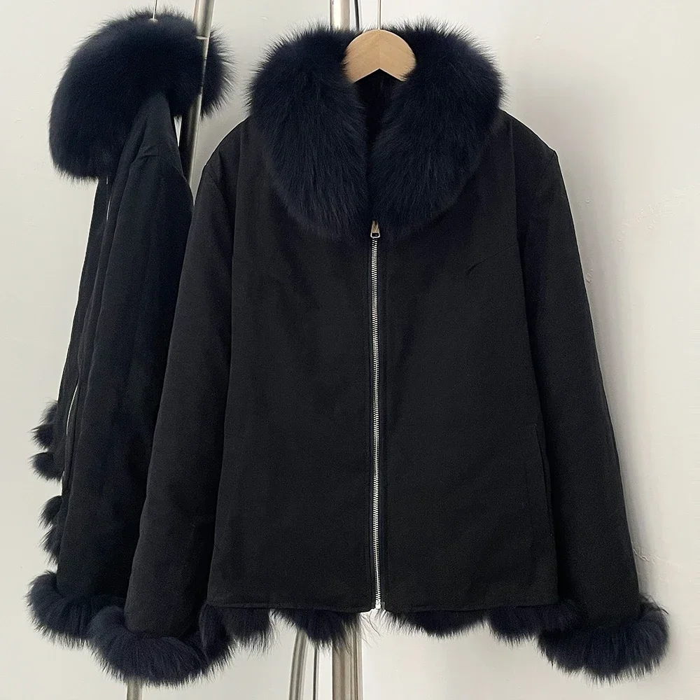 OFTBUY Custom Luxury Long Full Real Fur Coat for Women Streetwear Thick Warm Winter Real Fur Overcoat High-End Custom Outerwear