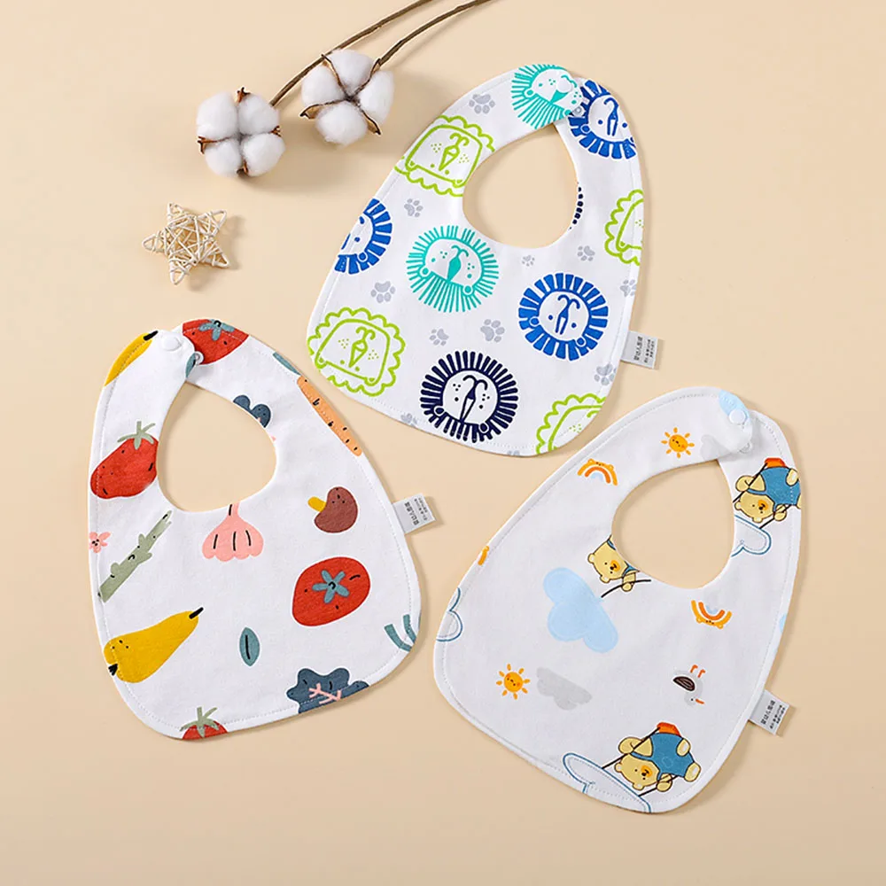 3 Pieces Baby Bibs Waterproof U Shaped Infant Feeding Burp Cloth For Baby Cute Newborn Bibs Baby Boy Girl Drool Teeth Bib