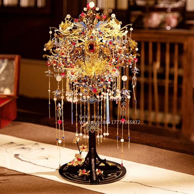 Guofeng Phoenix Crown 3D Three-dimensional Puzzle Metal Assembly Model Handmade Wedding Girlfriend Gift Golden-winged Bird Crown