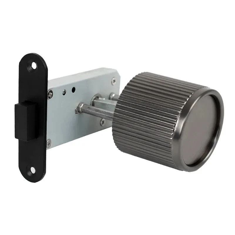 

Silent Magnetic Ball Door Lock Single-sided Round Handle with Emergency Key, Universal Door Lock for Home Bedroom Wooden Doors