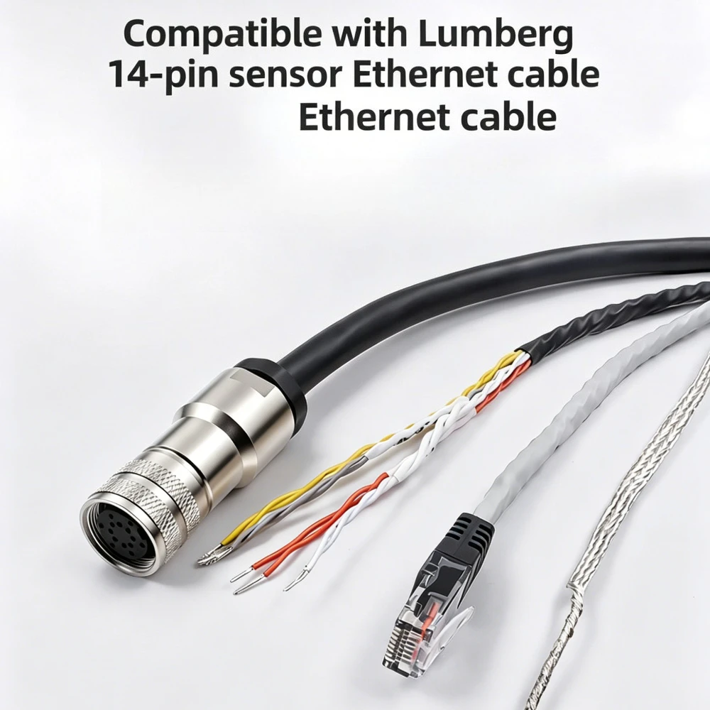 Compatible with LMI Gocator Sensor Cable PE-30861 Right Angle 14Pin Ethernet Cable 301171 Replacement Sensor Connector Cord