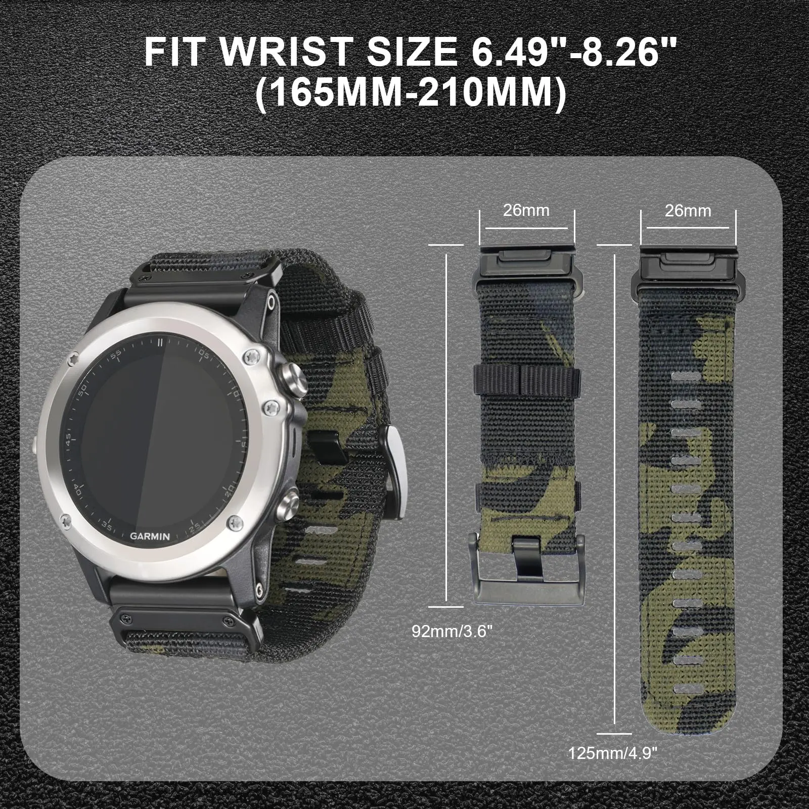 26MM 時計バンド Garmin Fenix 8 51mm、Epix pro 51mm、クイックフィット 26 ストラップ用