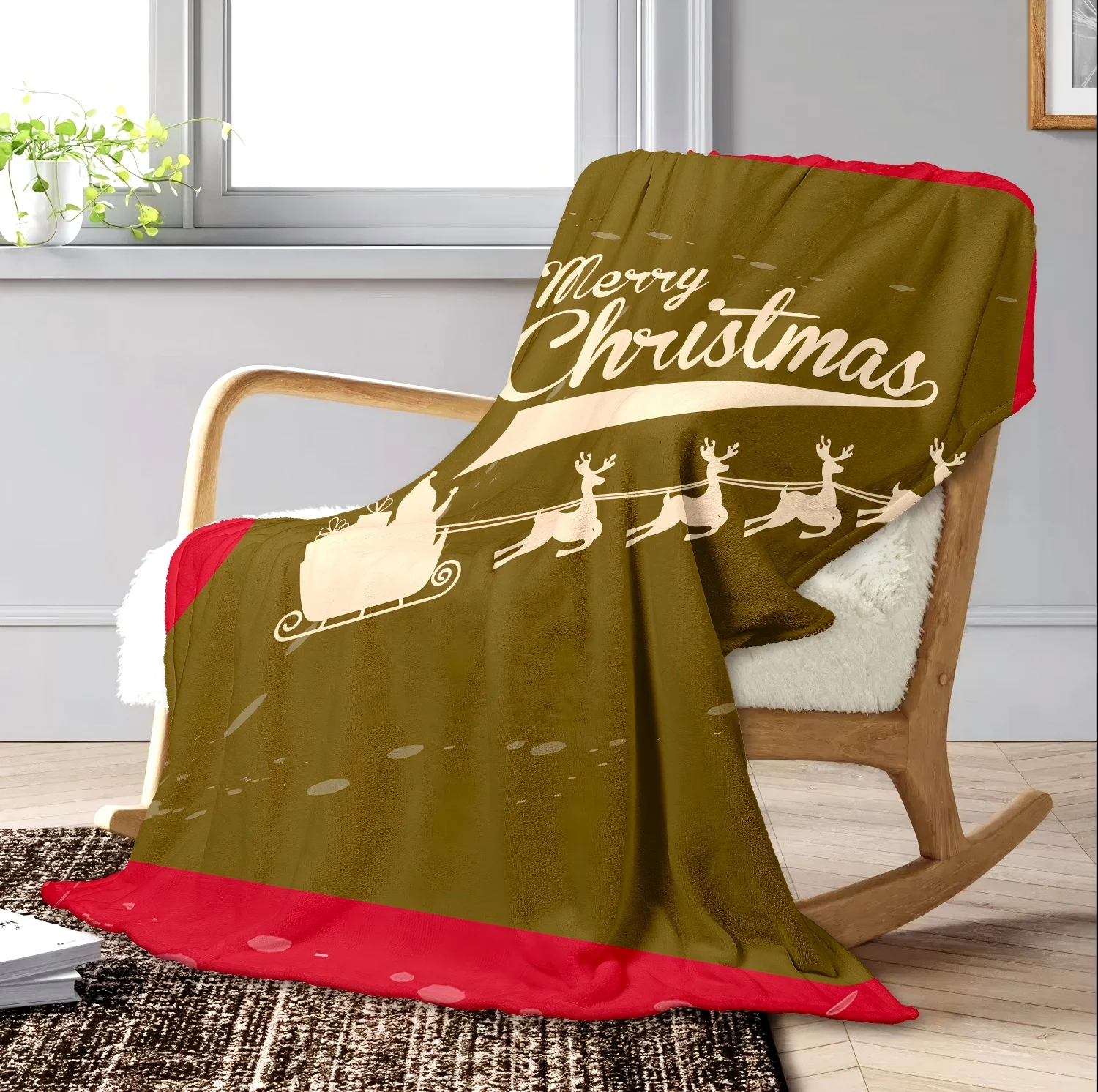 1 قطعة موضوع عيد الميلاد الرنة سانتا كلوز الفانيلا بطانية عيد الميلاد عطلة رمي لينة الدافئة مهرجان ديكور البطانيات هدايا مثالية