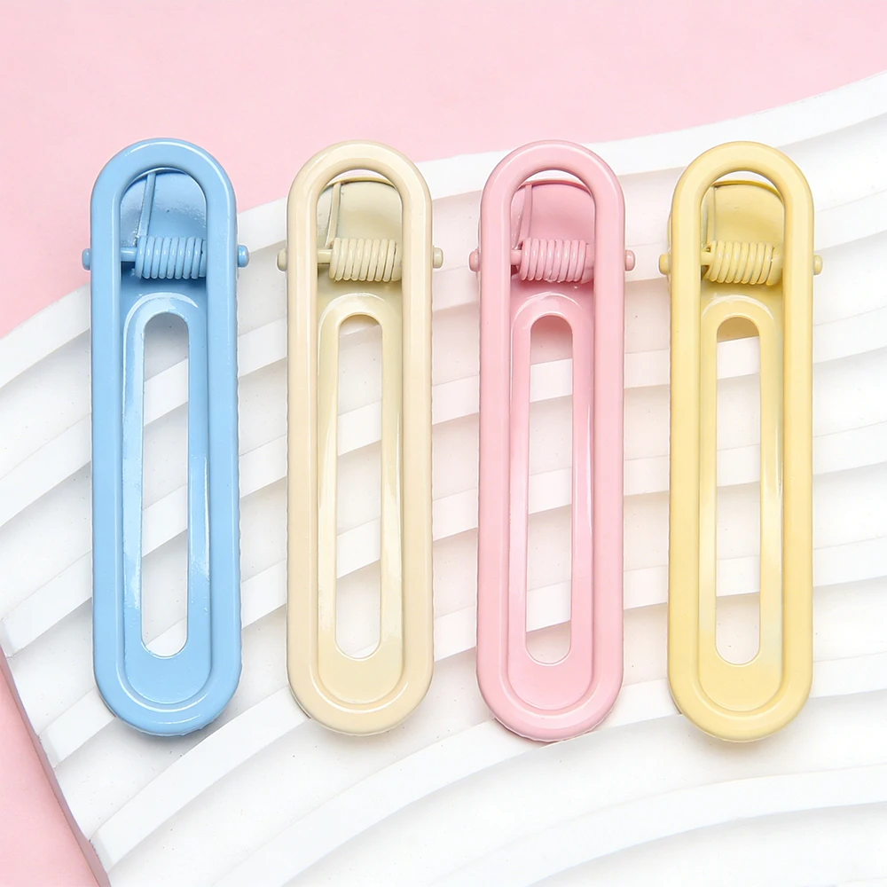 10pcs 6cm Candy Colors Hollow Out Duckbill Hair Clips Sweet Bangs Side Clips Makeup Tools DIY Fashion Headwear Jewelry Making