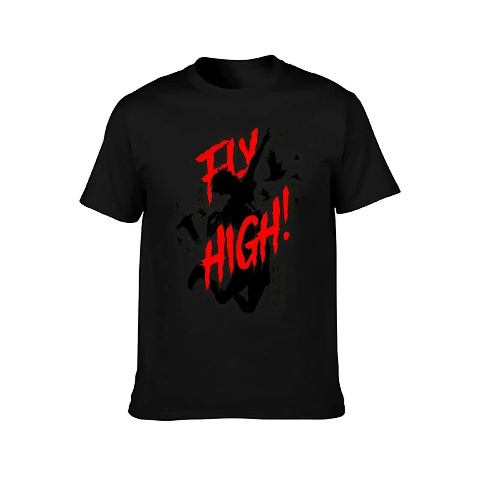 Silhouette High Fly T-Shirt, Summer Casual Cotton Tee, Oversized Streetwear Tops, Vintage Graphic Print, Loose Fit Short Sleeve