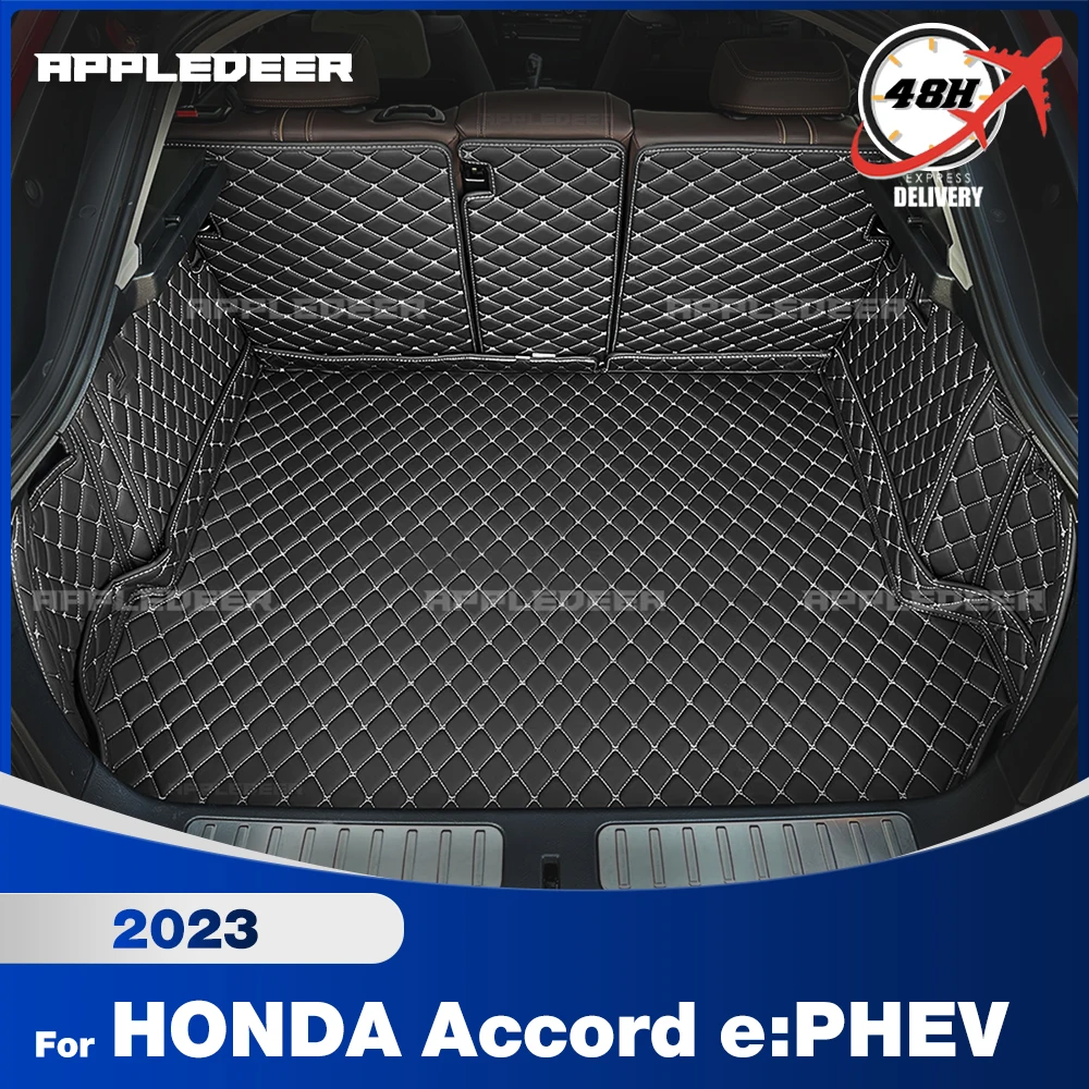 

Автоматический коврик в багажник с полным покрытием для HONDA Accord e: PHEV 2023, автомобильный антигрязный коврик, защитный коврик, грузовой вкладыш, аксессуары для интерьера