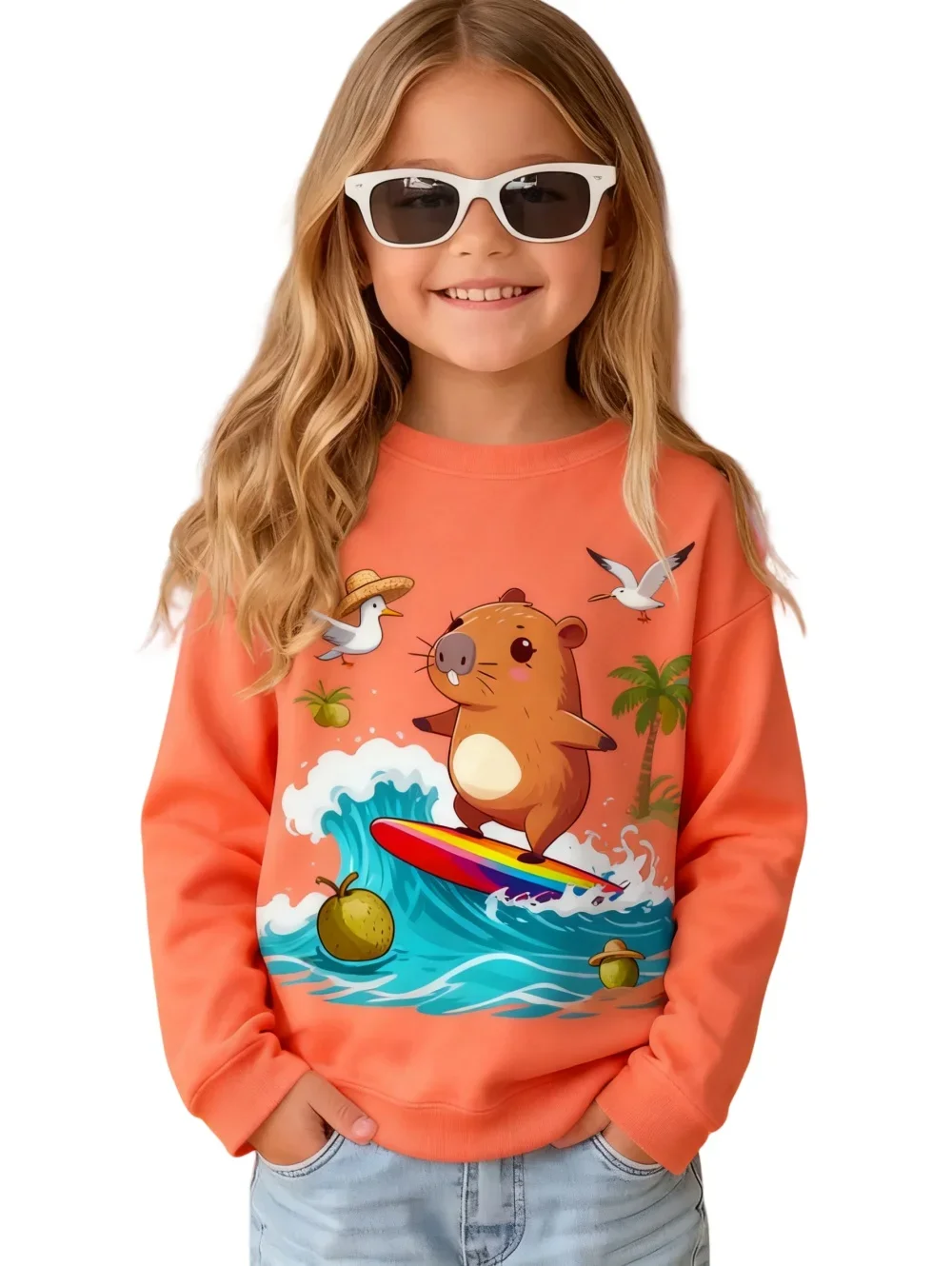 Kids' T-Shirt Capybara 3D Print Casual Long Sleeve Top Girl Tshirt Cute Cartoon Childrens Clothing Boys Girls Tops Kids' T-Shirt