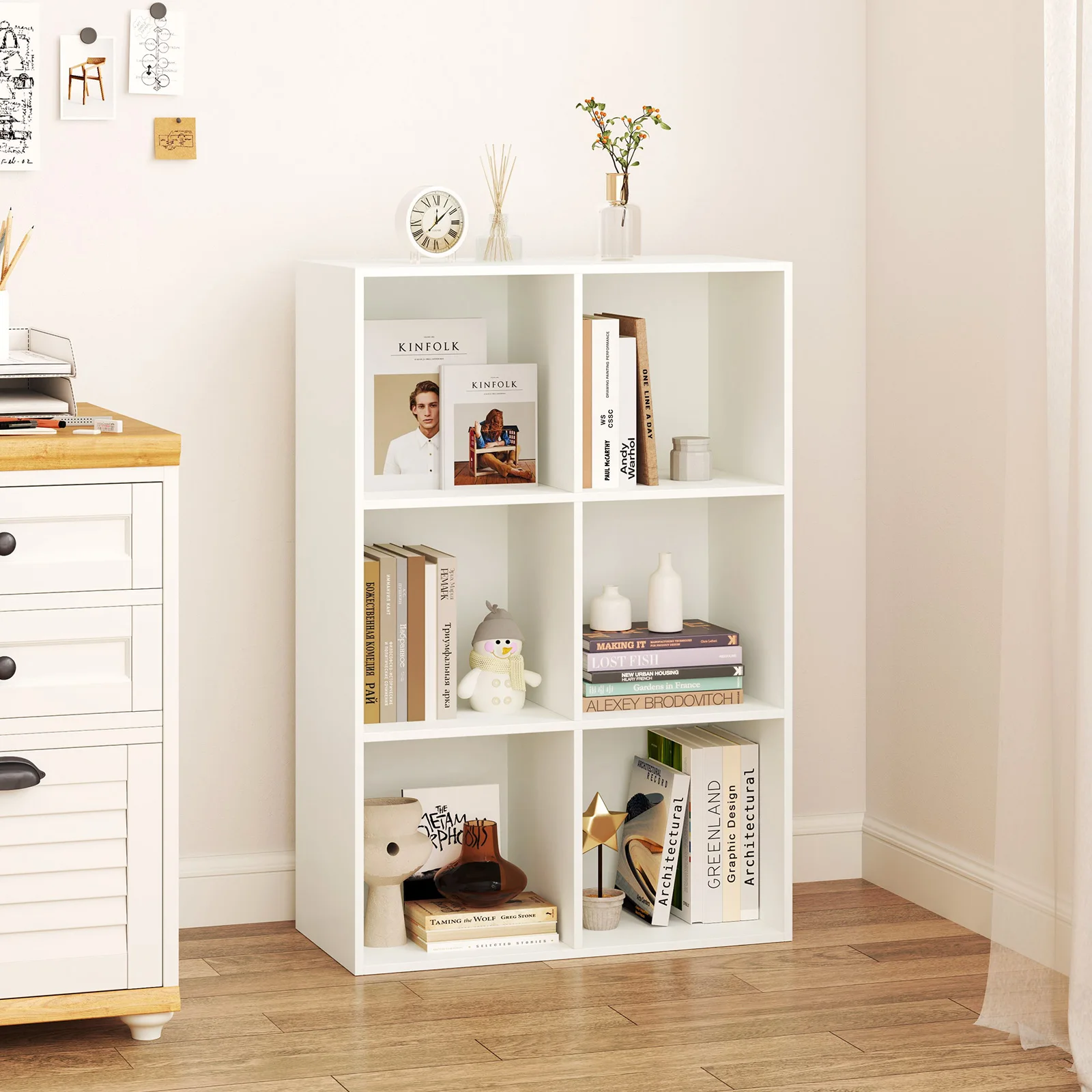 6-Cube Bookcase Modern 3-Tier  - Bookshelf 5 Tier recension och pris